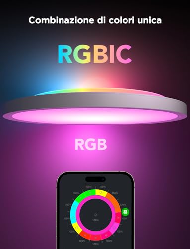Thumbnail 1 de Govee RGBIC LED Plafoniera a Soffitto 2400 lm – 30 cm, design ronde, controllo vocale e scena RGBIC