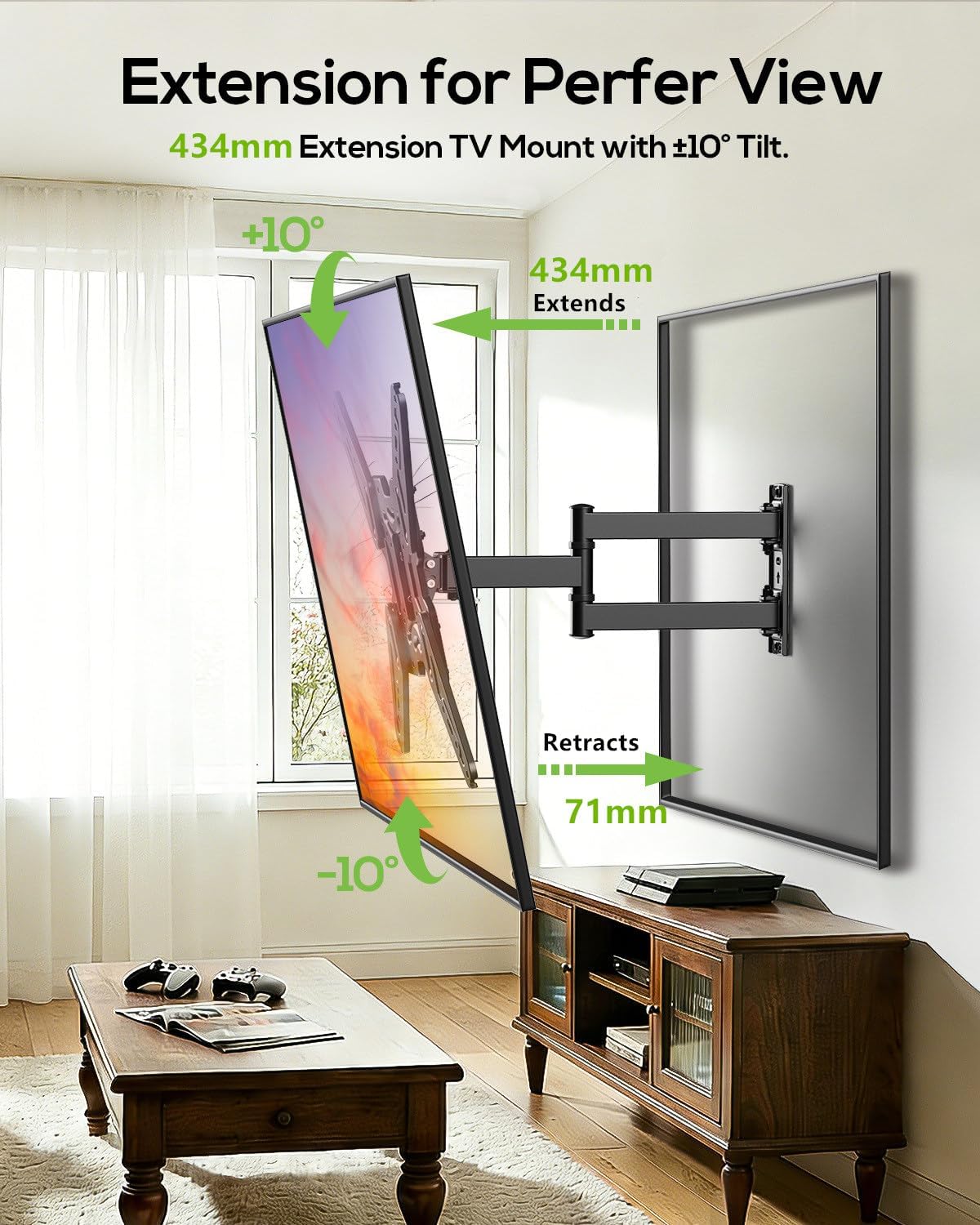 Thumbnail 3 de USX MOUNT TV Wall Bracket XMM919 for 26–60 Inch TVs — Full Motion, Up to 35kg, VESA 400x400