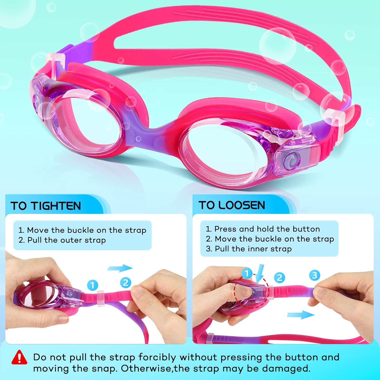 Thumbnail 4 de JATEKA Occhialini da nuoto bambini unisex 4-14 anni, anti-appannamento e lenti mirror HD con protezione UV