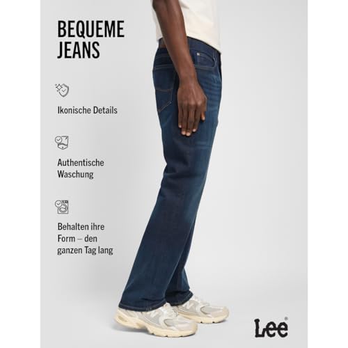 Detalle de Lee Jeans Herren Regular Straight Fit Extreme Motion Trip – Modell 112119581, Blau