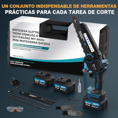 Thumbnail 6 de Mini Motosierra Batería 8" de RINOXAR: potencia sin cable y dos baterías para poda y bricolaje
