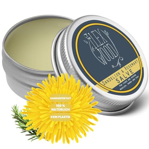 Detalle de The Ilex Wood Löwenzahn- und Rosmarinbalsam – 100 ml, vegan, natürlich, handgefertigt in Großbritannien