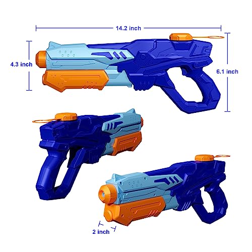 Detalle de MOZOOSON Pistola de Agua Niños 2 Pack – Soaker de gran capacidad y alcance