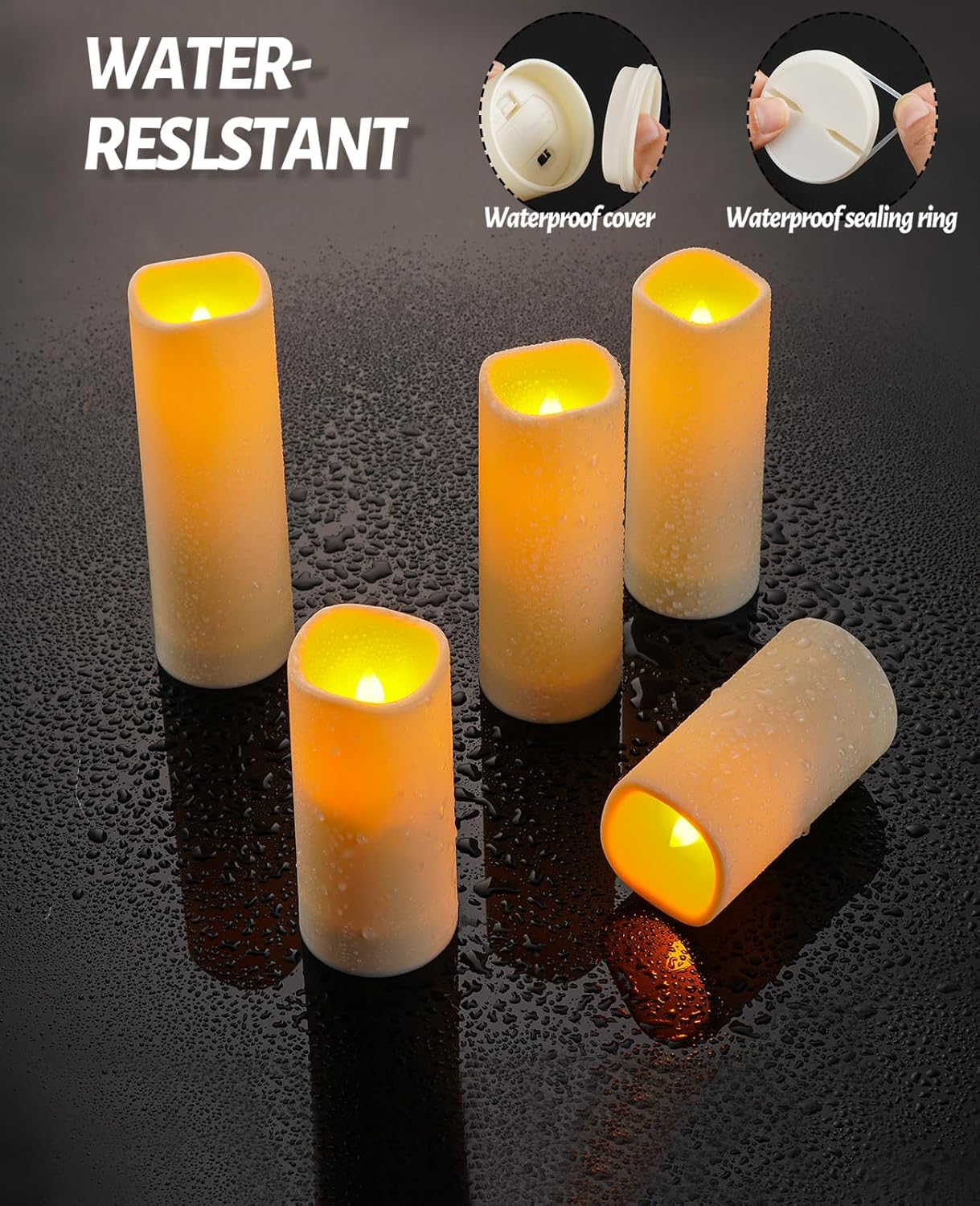 Thumbnail 2 de Fanzir Fanzir Outdoor wasserdichte LED-Kerzenlampe mit Fernbedienung – 12er-Set für Indoor & Outdoor