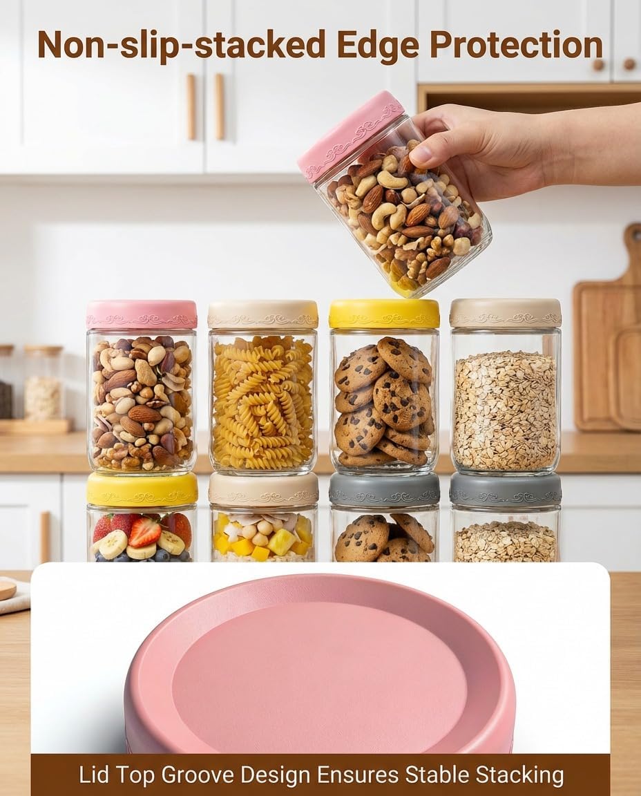 Thumbnail 4 de DicraoLea Glass Overnight Oats Jars 16oz