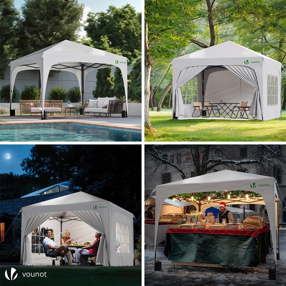 Thumbnail 3 de VOUNOT 3m x 3m Pop Up Waterproof Gazebo with Sides and Weight Bags