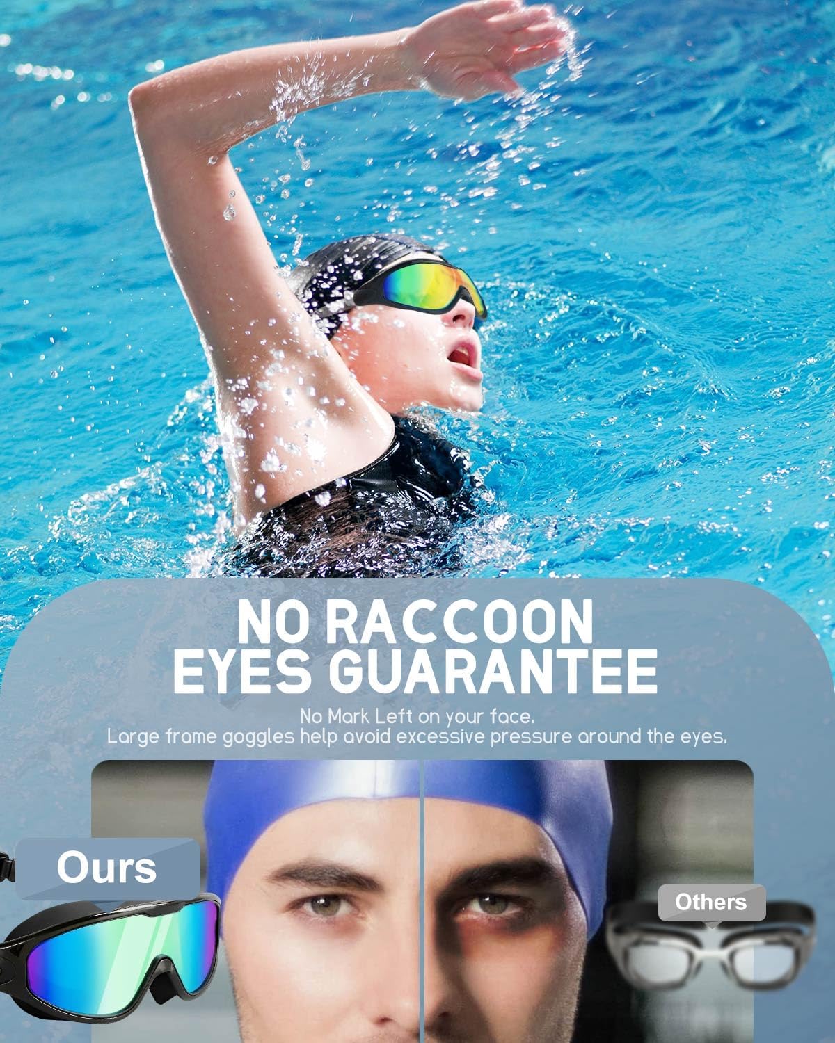 Thumbnail 1 de Lorrtta Wide Vision Swimming Goggles (2 Pack) – Anti-fog, UV protection, wide view fit