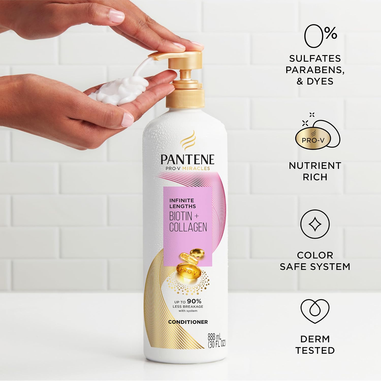 Thumbnail 5 de Pantene Infinite Lengths Conditioner 30 fl oz