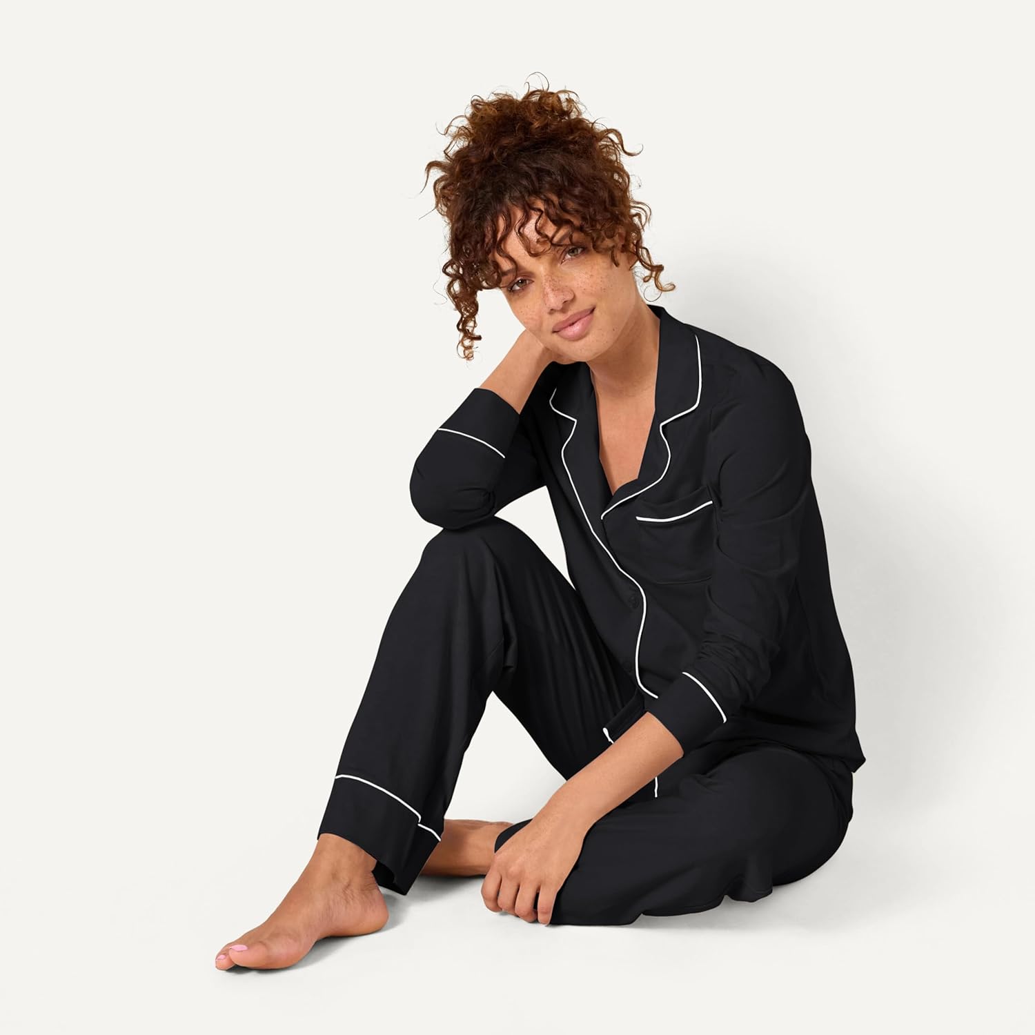 Detalle de Amazon Essentials Women's Cotton-Modal Long-Sleeve Pajama Set
