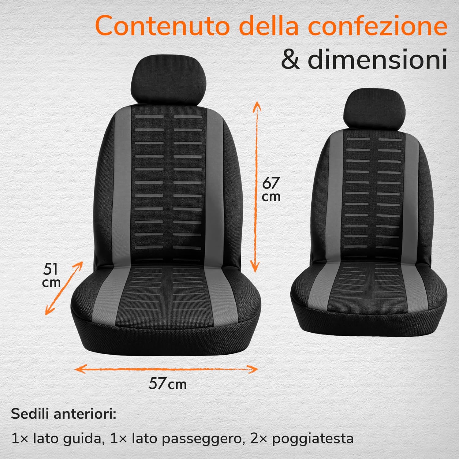 Detalle 2 de Upgrade4cars Coprisedili Anteriore 2026 Grigio