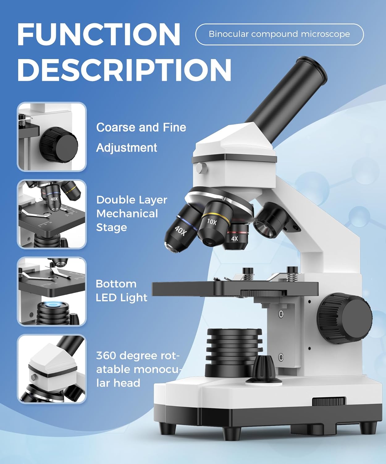 Detalle 2 de PalliPartners Compound Microscope 100X–2000X 🔬