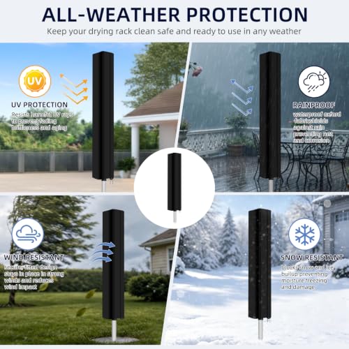 Detalle de Lumora Rotary Washing Line Cover 420D Heavy Duty Waterproof (168x16x16 cm) for Brabantia Rotaries