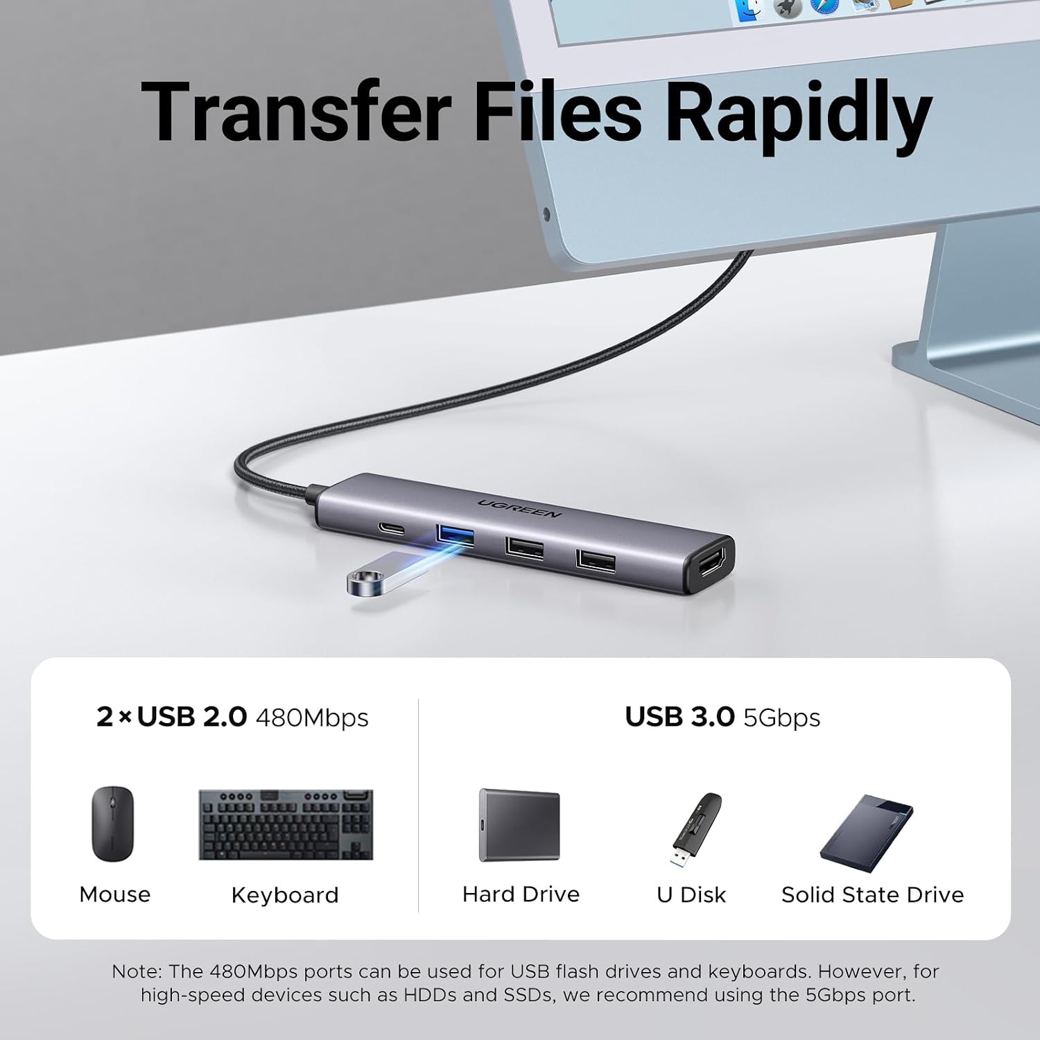 Thumbnail 4 de UGREEN Revodok USB C Hub 5‑in‑1, 100W PD