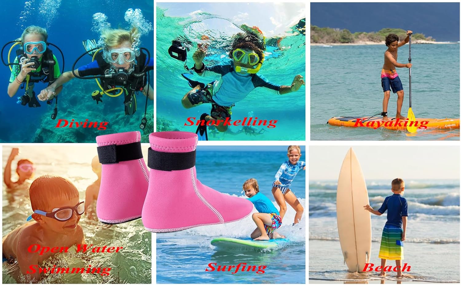 Detalle de YDQUANI Kids Neoprene Socks 3mm Wetsuit Socks – Thermal Open Water Footwear for Boys and Girls