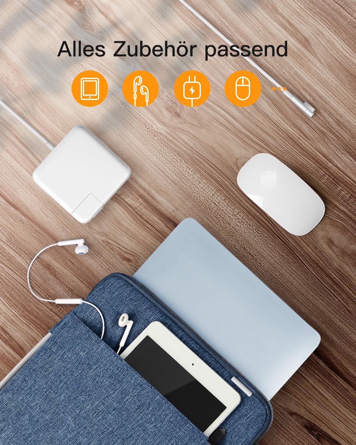Detalle de Inateck 360° Rundumschutz Laptoptasche für MacBook Air 13 & MacBook Pro 13 (kompatibel, 32,5 x 23,5 x 3 cm)