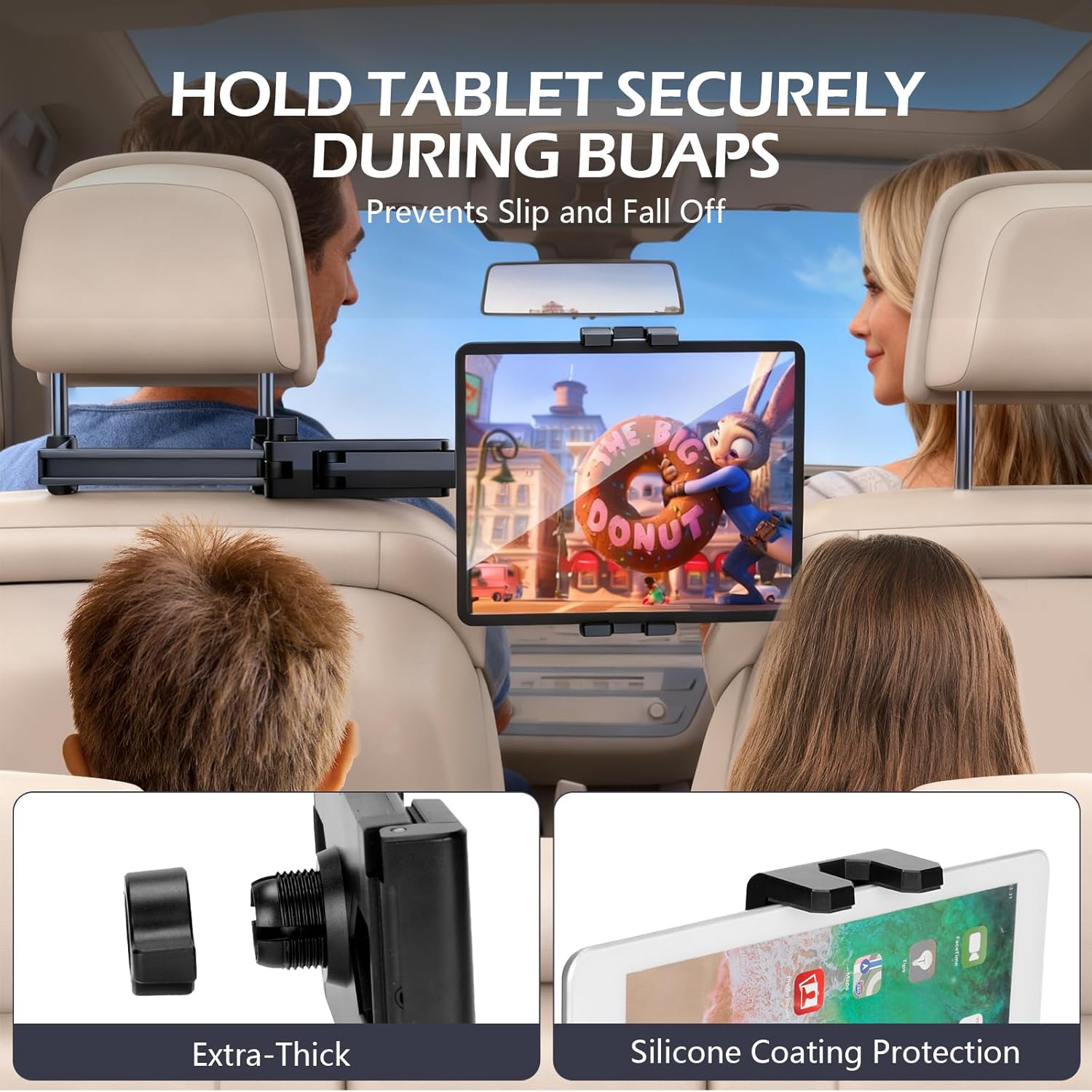 Detalle 2 de Romon Porta Tablet da Auto Poggiatesta 4,7–12,9"