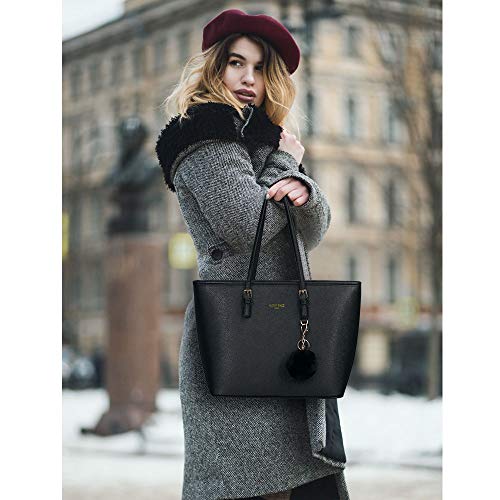 Detalle de URAQT Bolso Tote Grande para Mujer — Espacioso, versátil y con acabado en cuero PU impermeable