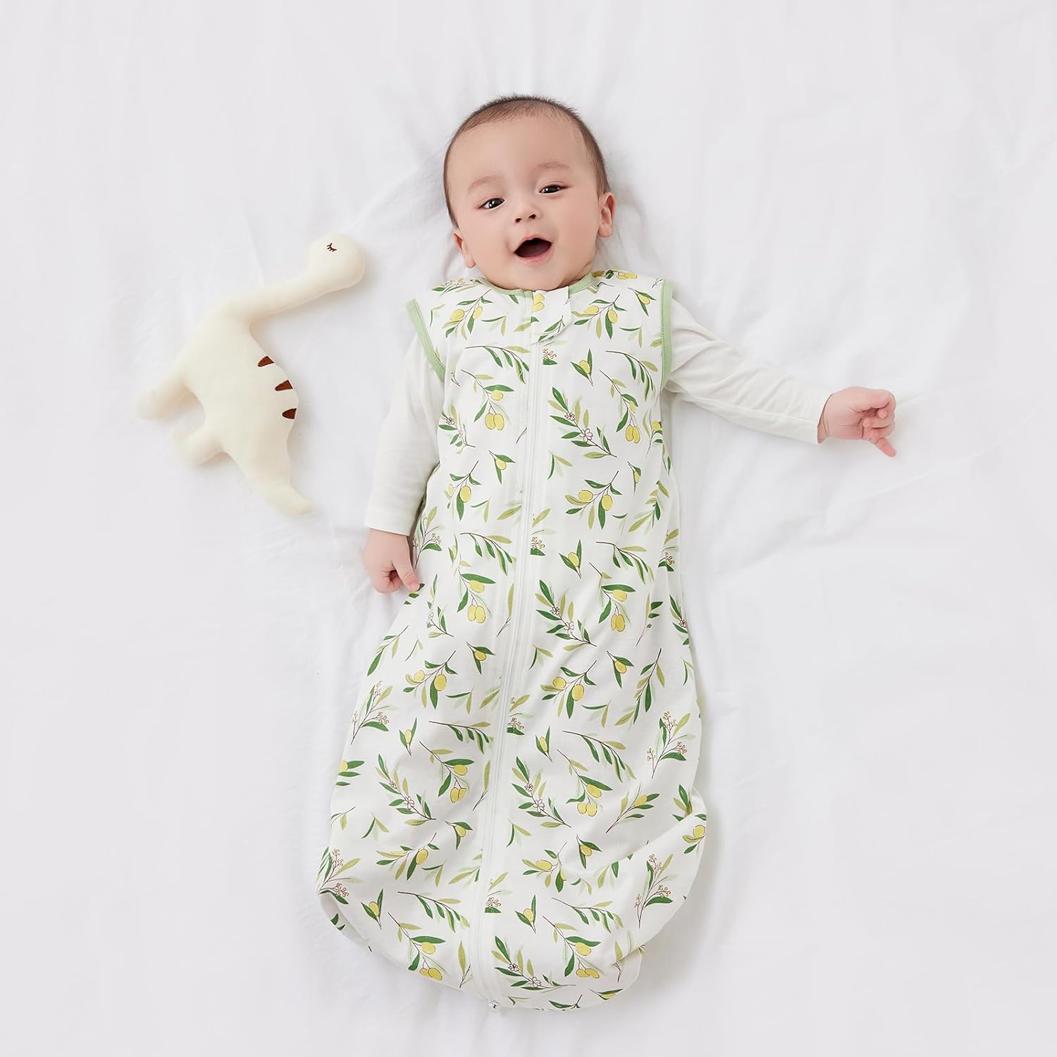 Detalle de Duomiaomiao Baby 0.5 Tog Cotton Summer Sleeping Bag (18–36 months) – small leaves
