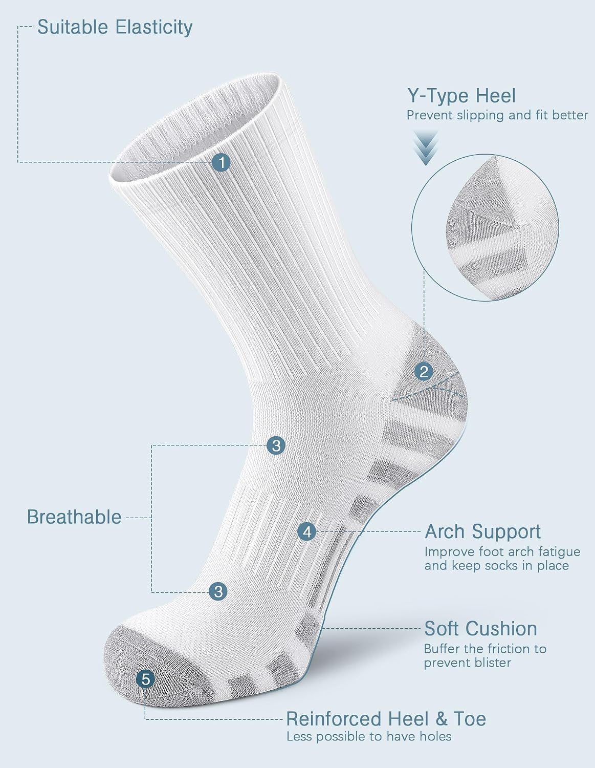 Detalle 2 de Airacker Athletic Socks 6 Pairs