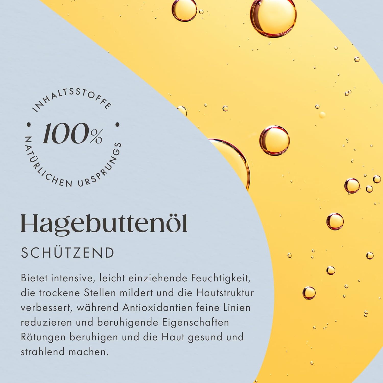 Detalle 1 de Satin Naturel BIO Rosenöl (Wildrosenöl) 50 ml – kaltgepresstes Hagebuttenkernöl für Gesicht, Körper, Haare