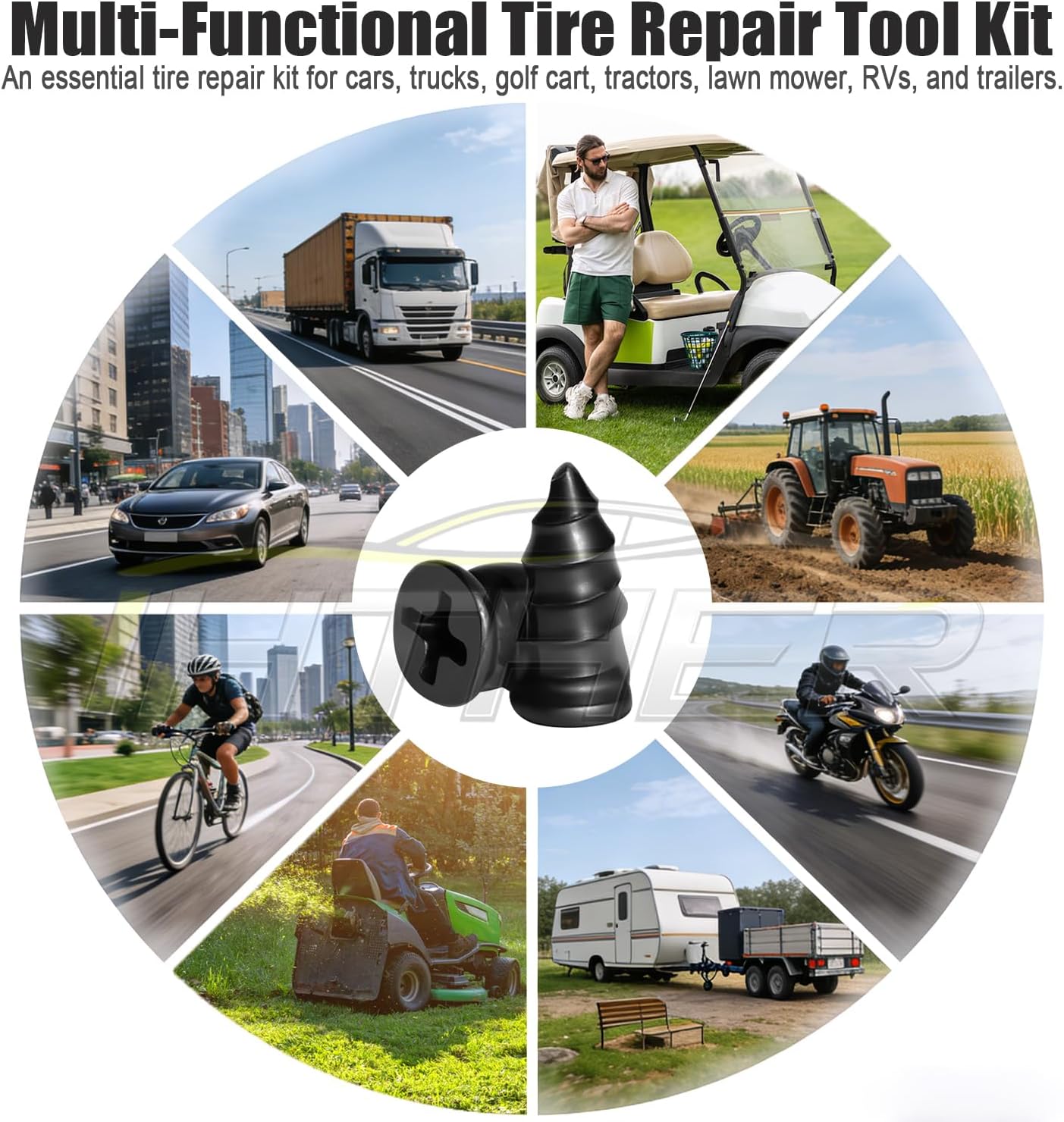 Thumbnail 5 de 61 PCS Tire Plugs Screw Type Kit with Screwdriver — Quick, DIY Tubeless Tire Repair