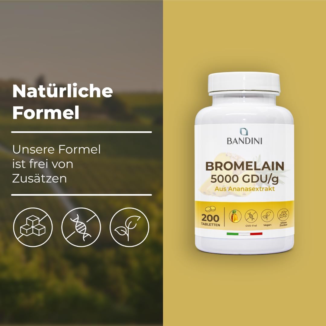 Detalle 1 de Bromelain Forte 5000 GDU Magenresistent 200 Tabletten