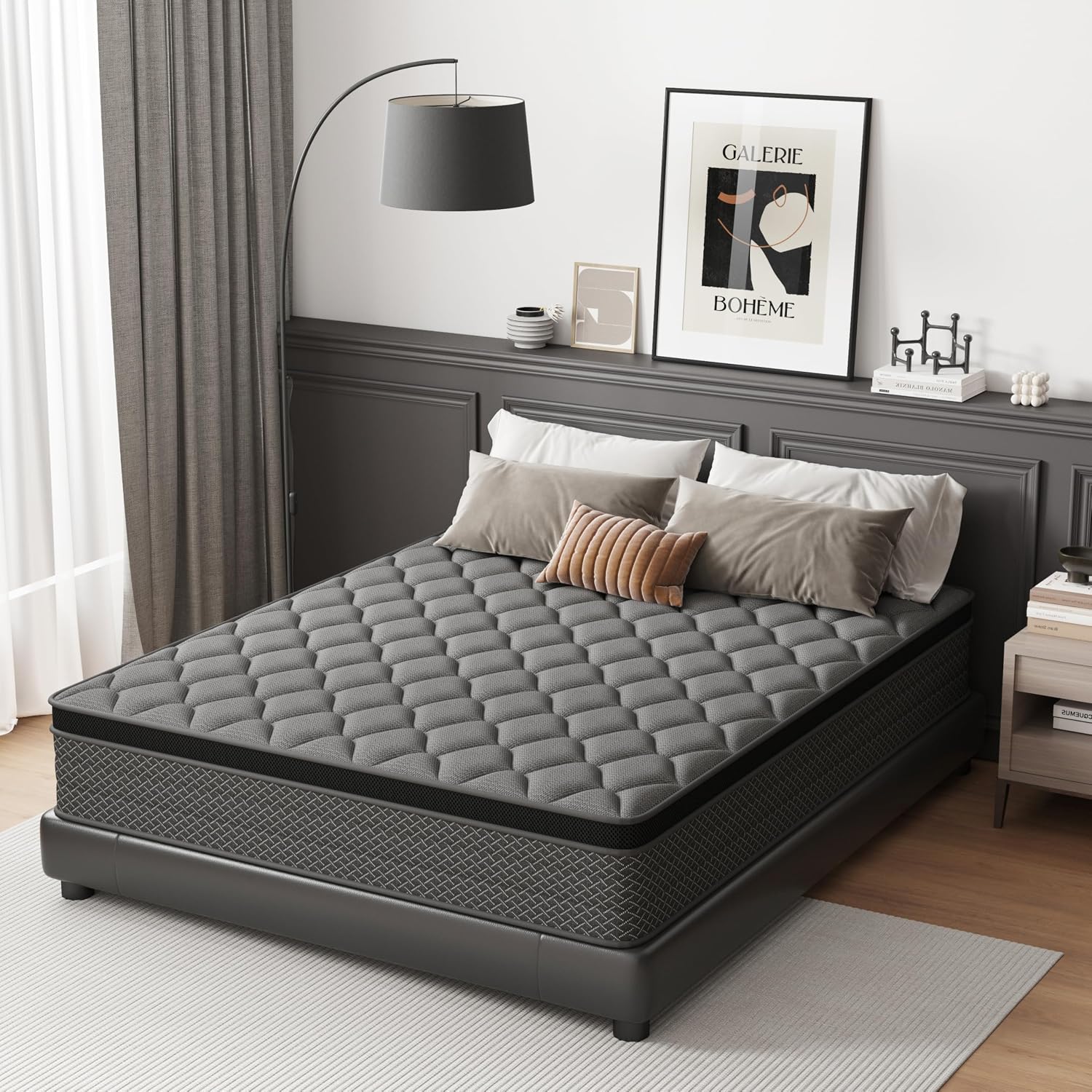 Thumbnail 1 de DAJIYUHC King Mattress 5FT 10 Inch Hybrid Mattress in a Box (150x200cm) – Medium Plush, motion isolation