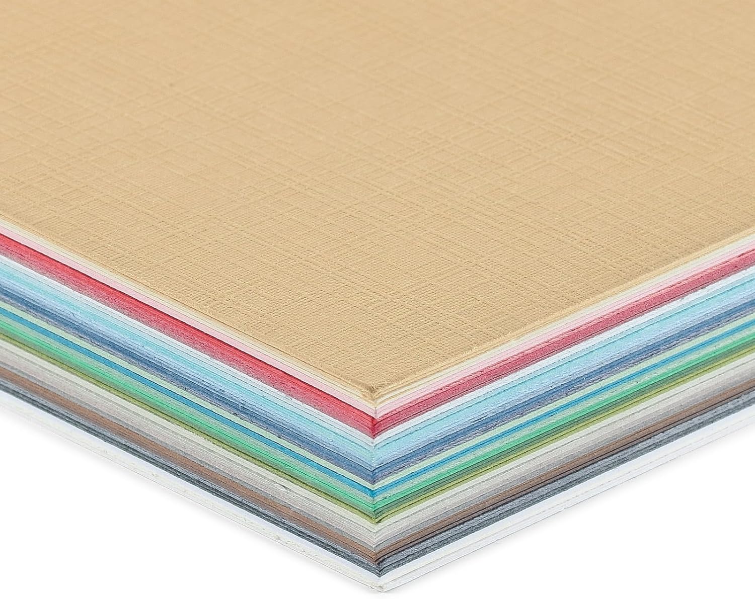 Thumbnail 2 de Florence Papier Cartonné en Lin – 30,5 x 30,5 cm, 250 g, Assortiment 60 feuilles en 30 couleurs – Vaessen Creative