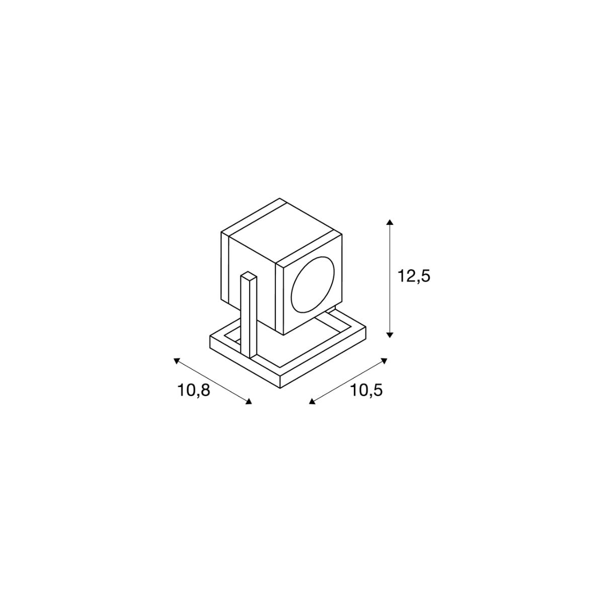 Detalle 2 de SLV Lampe à poser CUBIX 1/Luminaire extérieur – éclairage orientable en aluminium pour l’extérieur