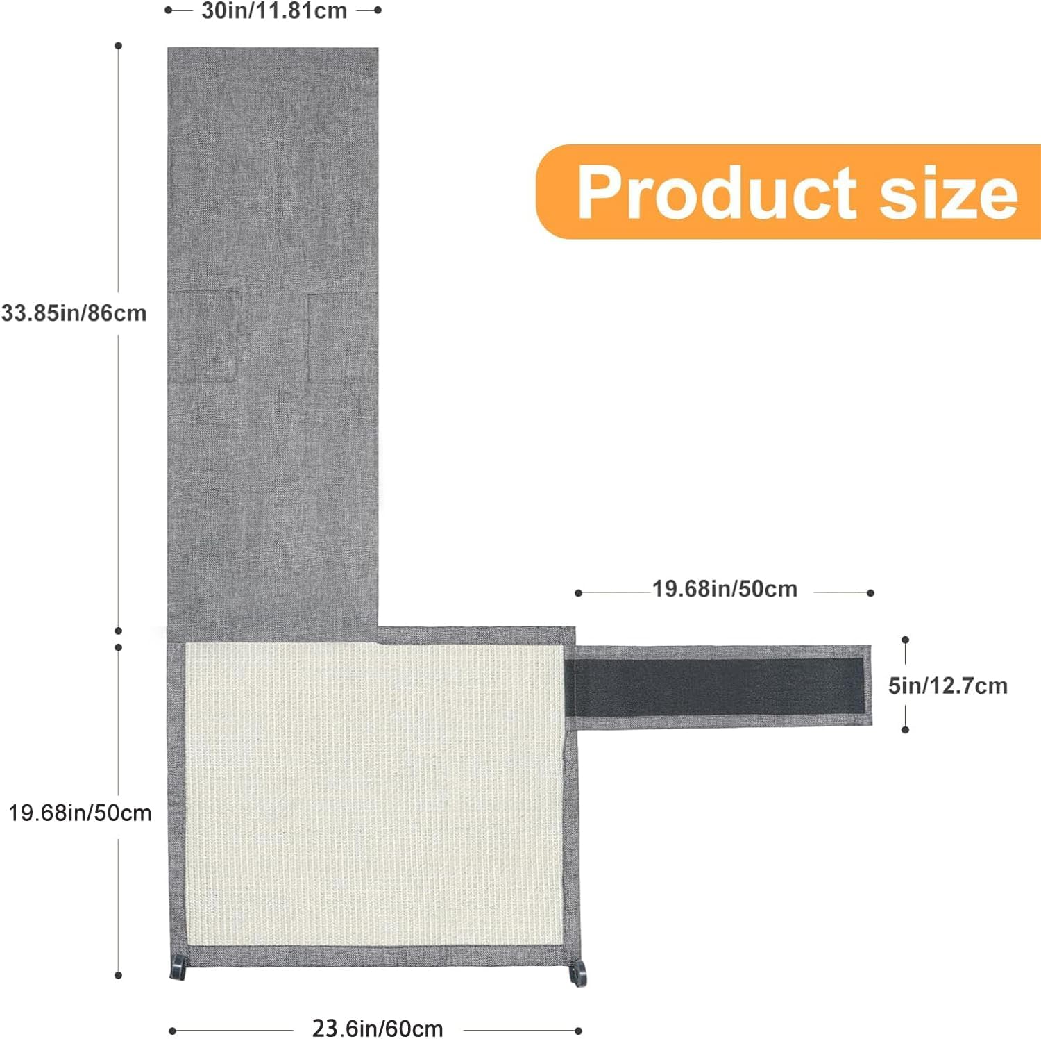 Detalle de Uross Natural Sisal Cat Couch Protector for Corner Sofa ๐ฑ