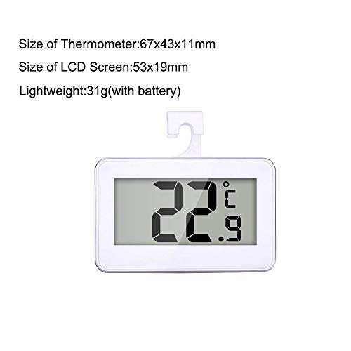 Detalle 2 de INRIGOROUS Pack of 2 LCD Digital Fridge Freezer Thermometer Monitors with Hanging Hook and Retractable Stand