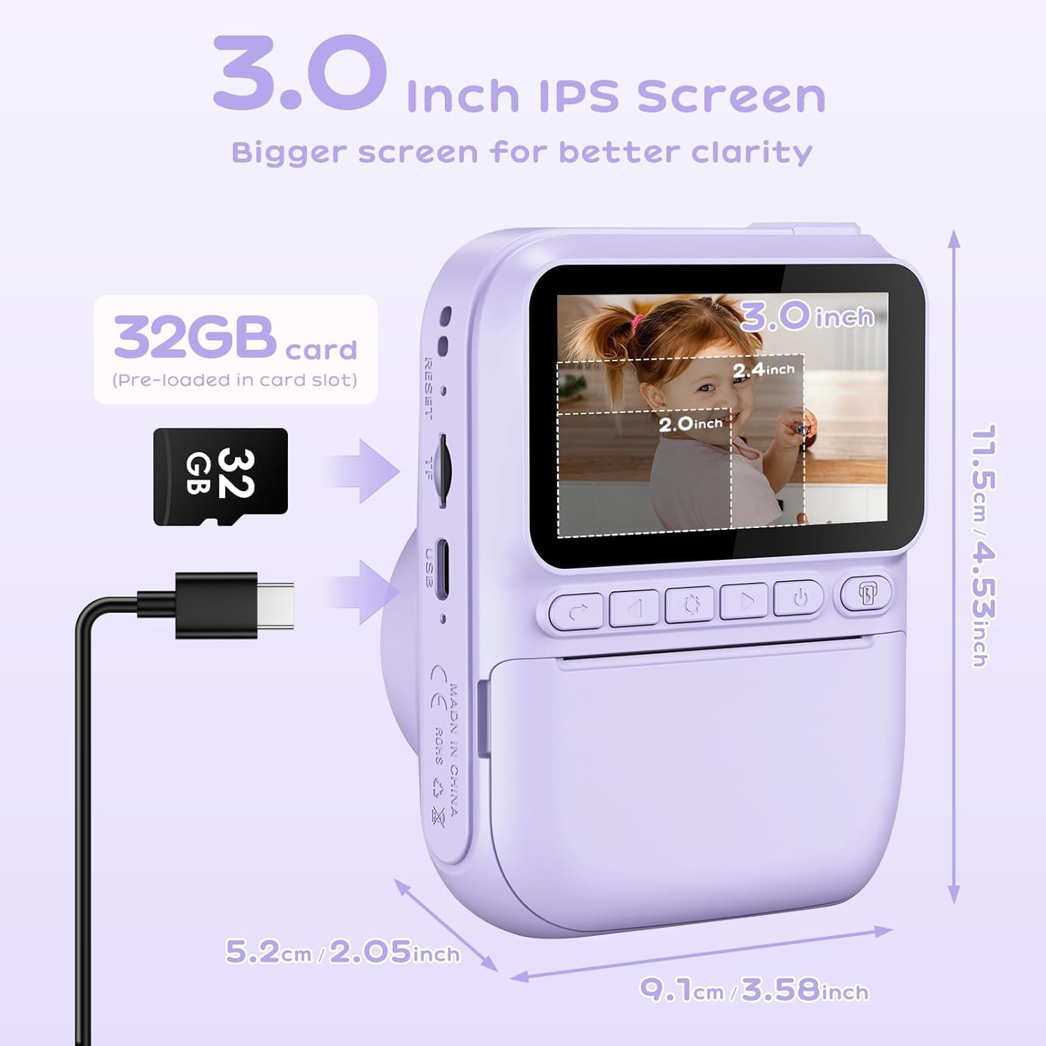 Thumbnail 2 de GREENKINDER Kids Instant Print Camera 3-inch
