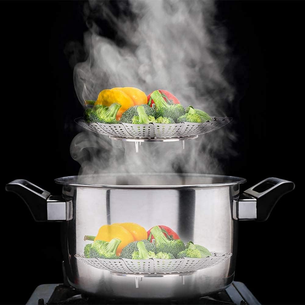 Detalle 2 de SAYFINE Premium Vegetable Steamer Basket — Stainless Steel, Folding Expandable to 9.2