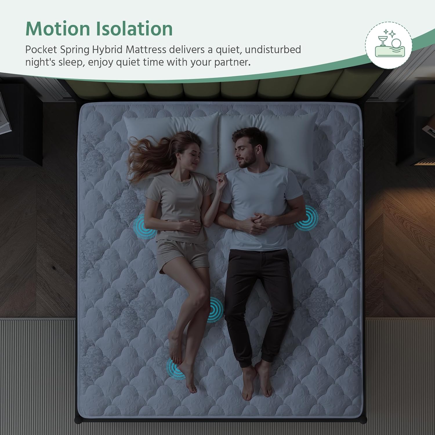 Thumbnail 3 de SZsuilong 4ft6 Double Mattress — 11 Inch Hybrid Pocket Sprung Orthopaedic Mattress