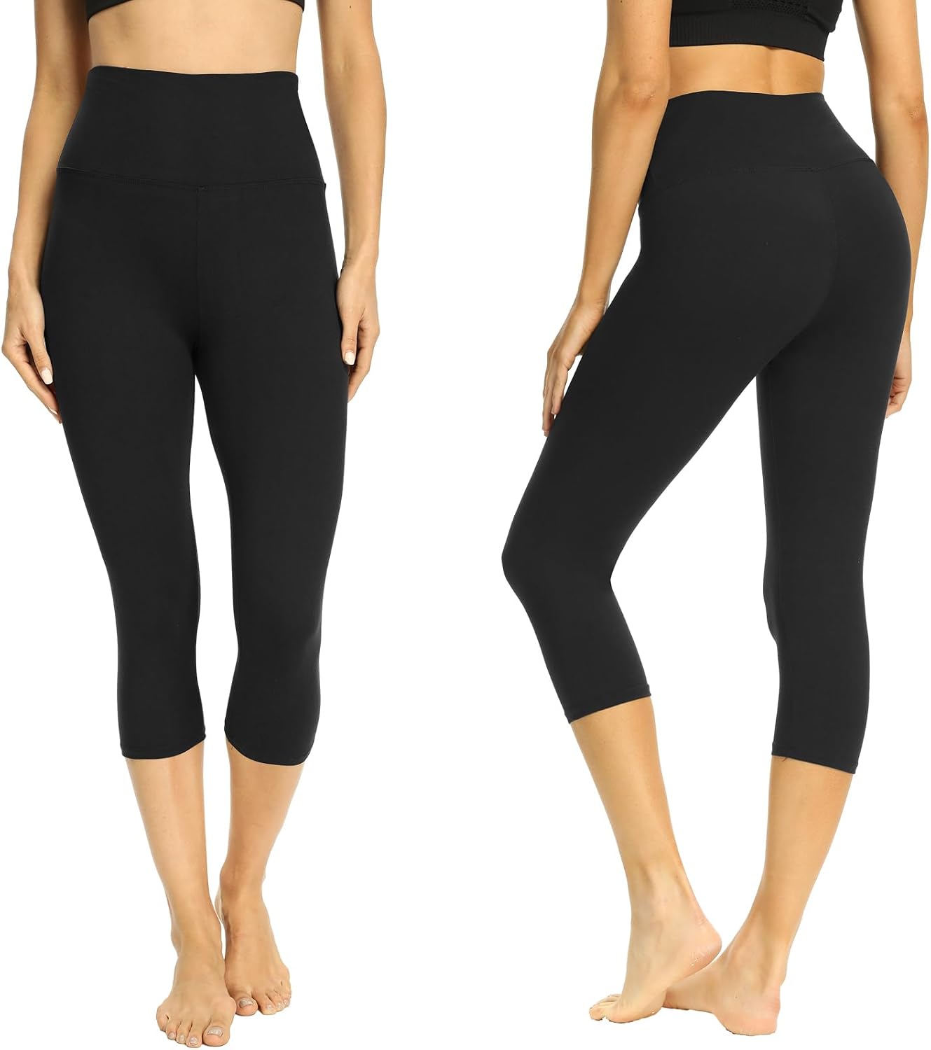 Thumbnail 1 de AMIYOYO 2er Pack Damen 3/4 High Waist Capri Leggings – Blickdicht & Elastisch
