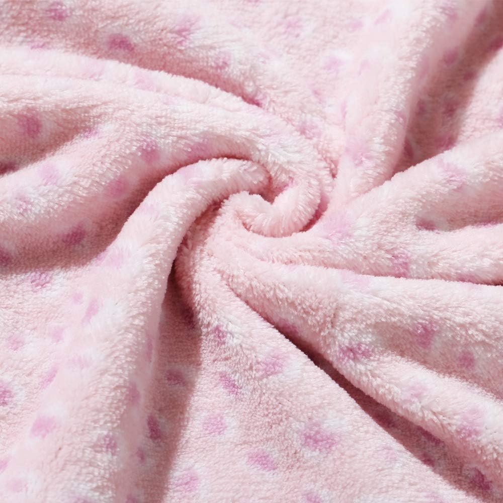 Detalle de CREVENT Soft Baby Blanket for Newborn – 75cm x 100cm Pink Cat