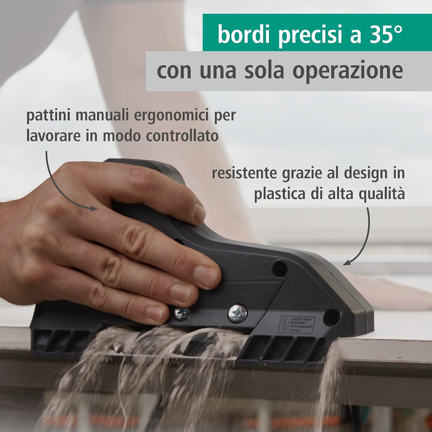 Detalle 2 de wolfcraft Pialla per Bordi a Tripla Lama – Pialla per Cartongesso con Lama Tripla