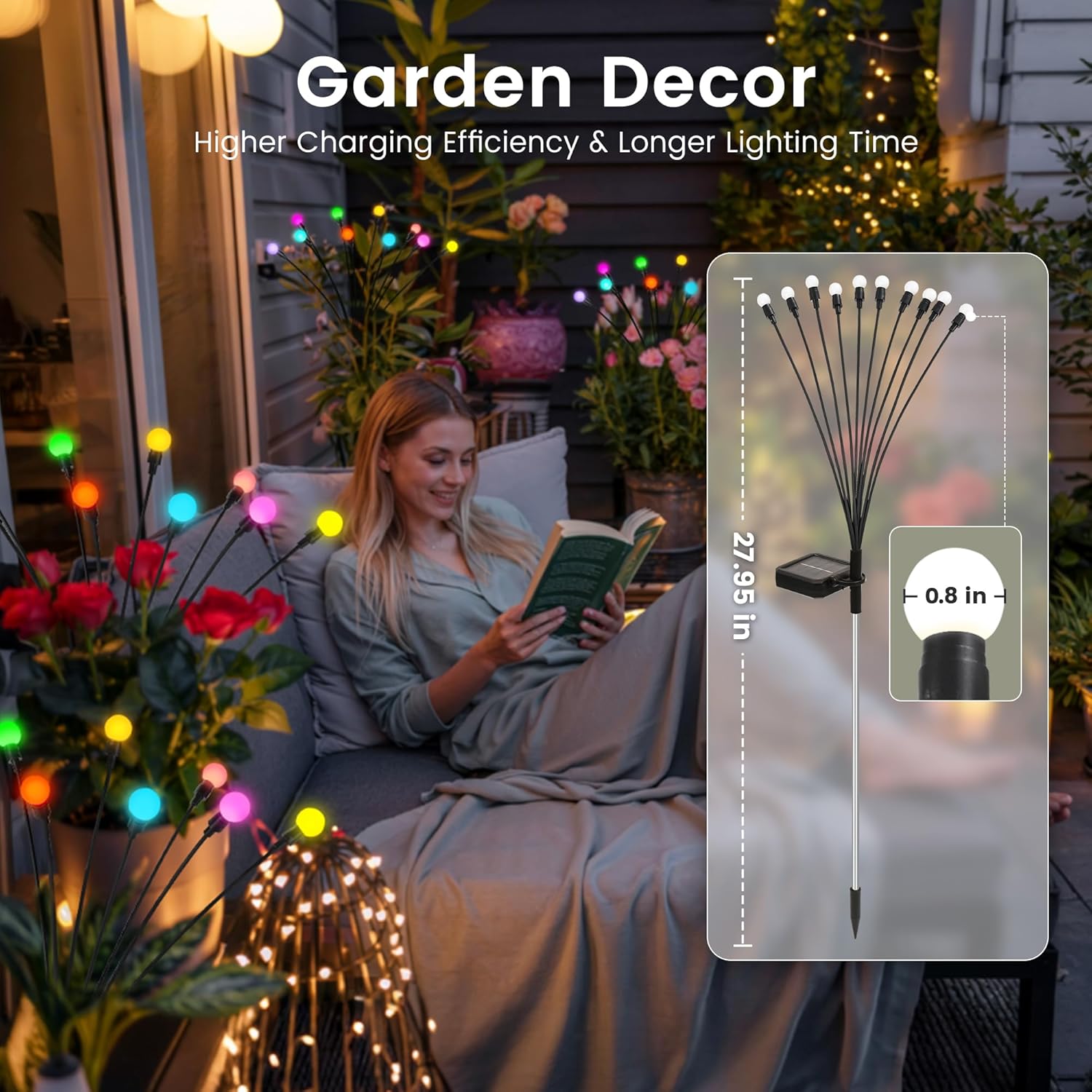 Thumbnail 5 de PATIOPIA Solar Lights Outdoor Garden – 60 LED Firefly Lights (6 Pack)