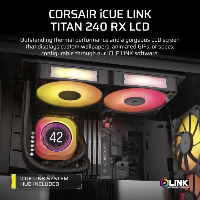 Detalle de Corsair iCUE LINK TITAN 240 RX Kit de RL 240 mm