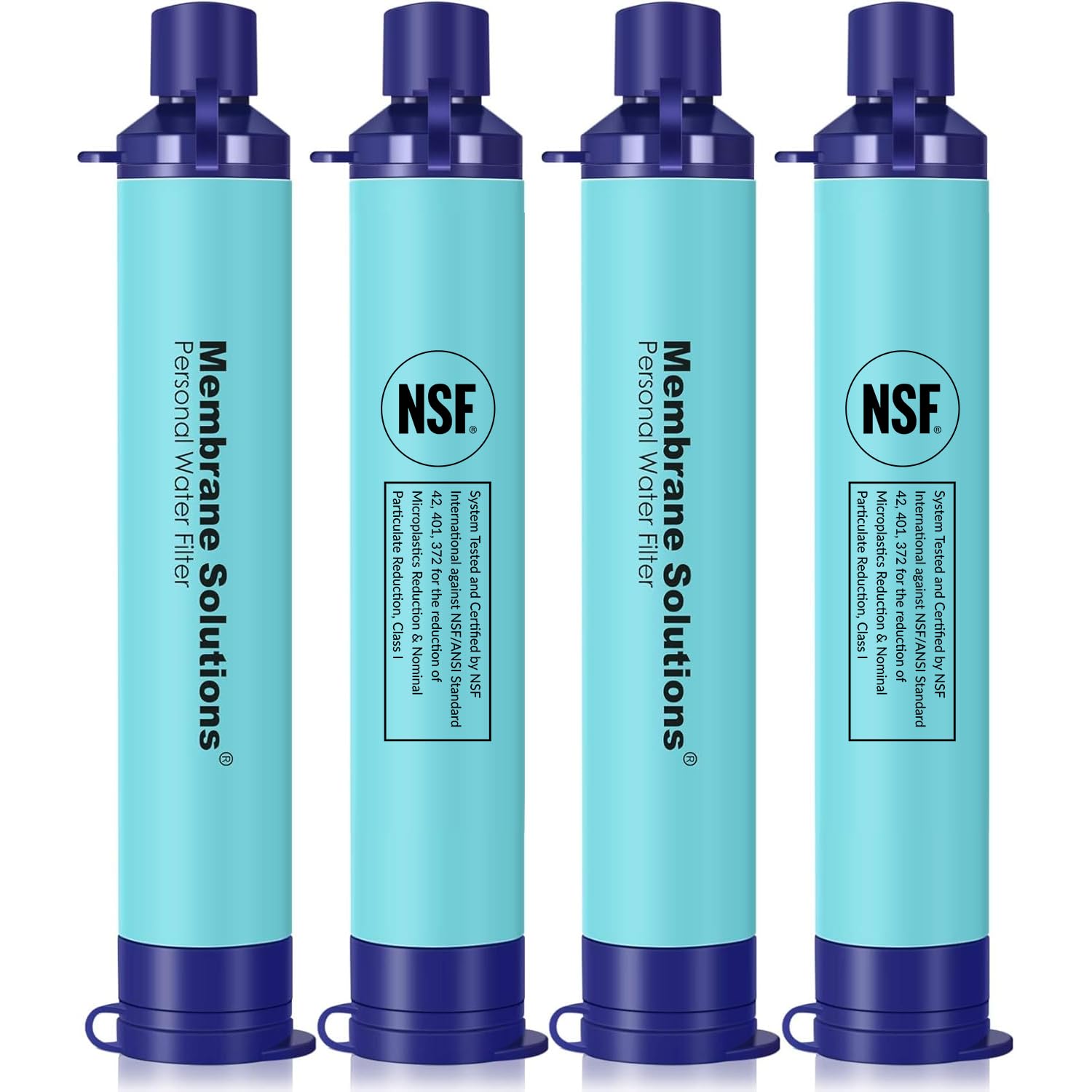 Membrane Solutions Outdoor-Wasserfilter (4er-Pack) für bis zu 5.000 Liter – 0,1 µm, BPA-frei