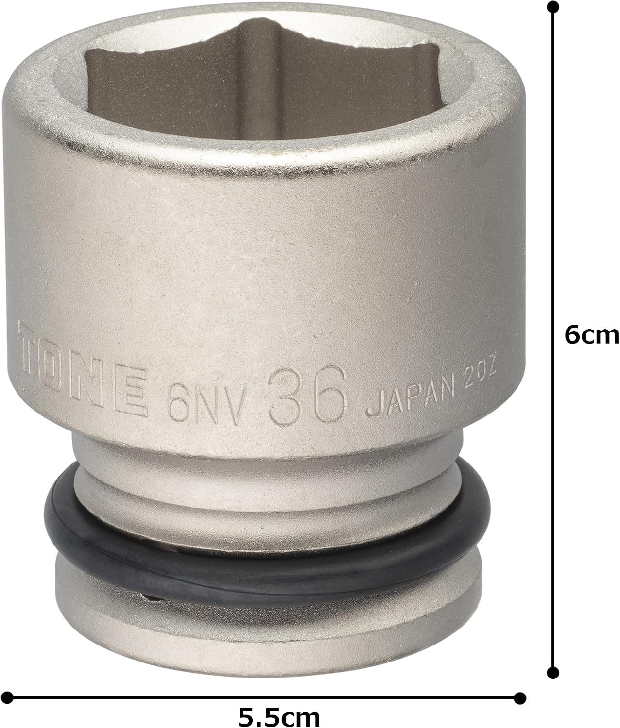 Detalle de トネ(TONE) 6NV-36 インパクト用ソケット 差込角19.0mm・無電解めっき
