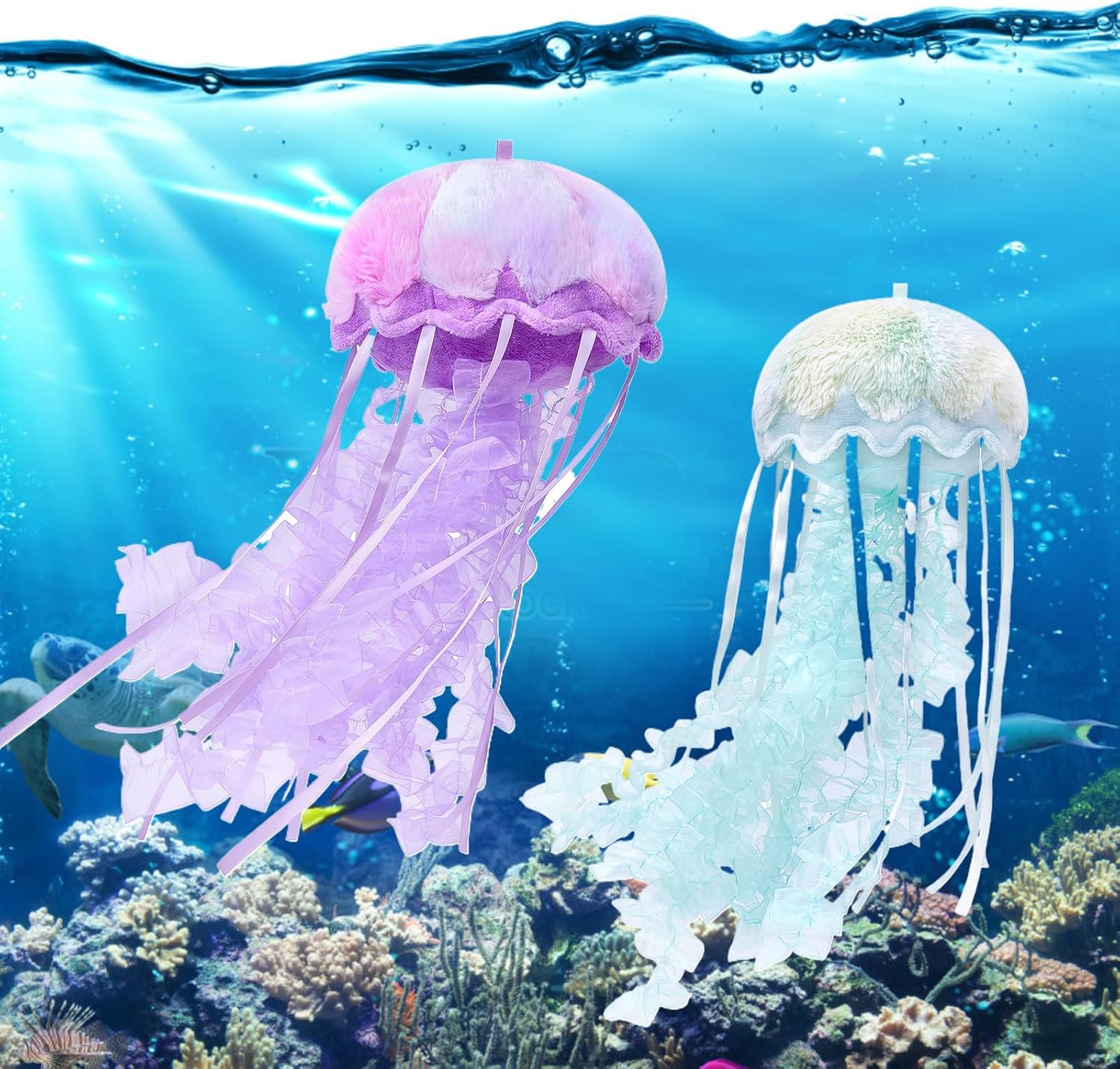 Thumbnail 6 de RLOMUTE Purple Colorful Jellyfish Plush Toy – 5.9in Cute, Realistic Sea Creature for Decor, Gift and Play