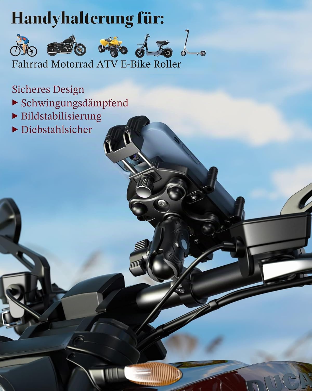 Thumbnail 1 de BRCOVAN Motorrad Handyhalterung 360°