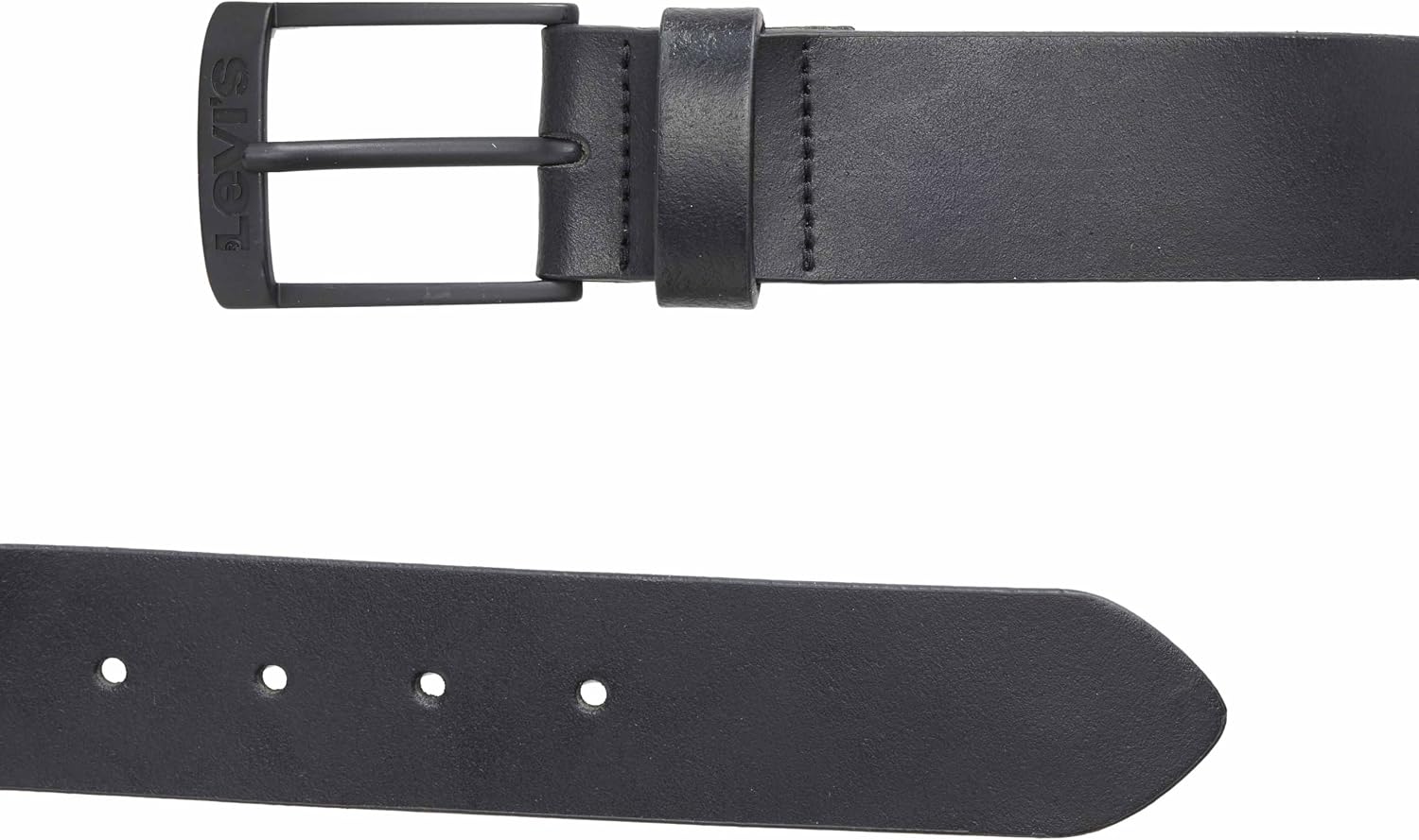 Detalle de Levi's New Duncan, ceinture homme en cuir de vache, boucle ardillon, Caviar 70