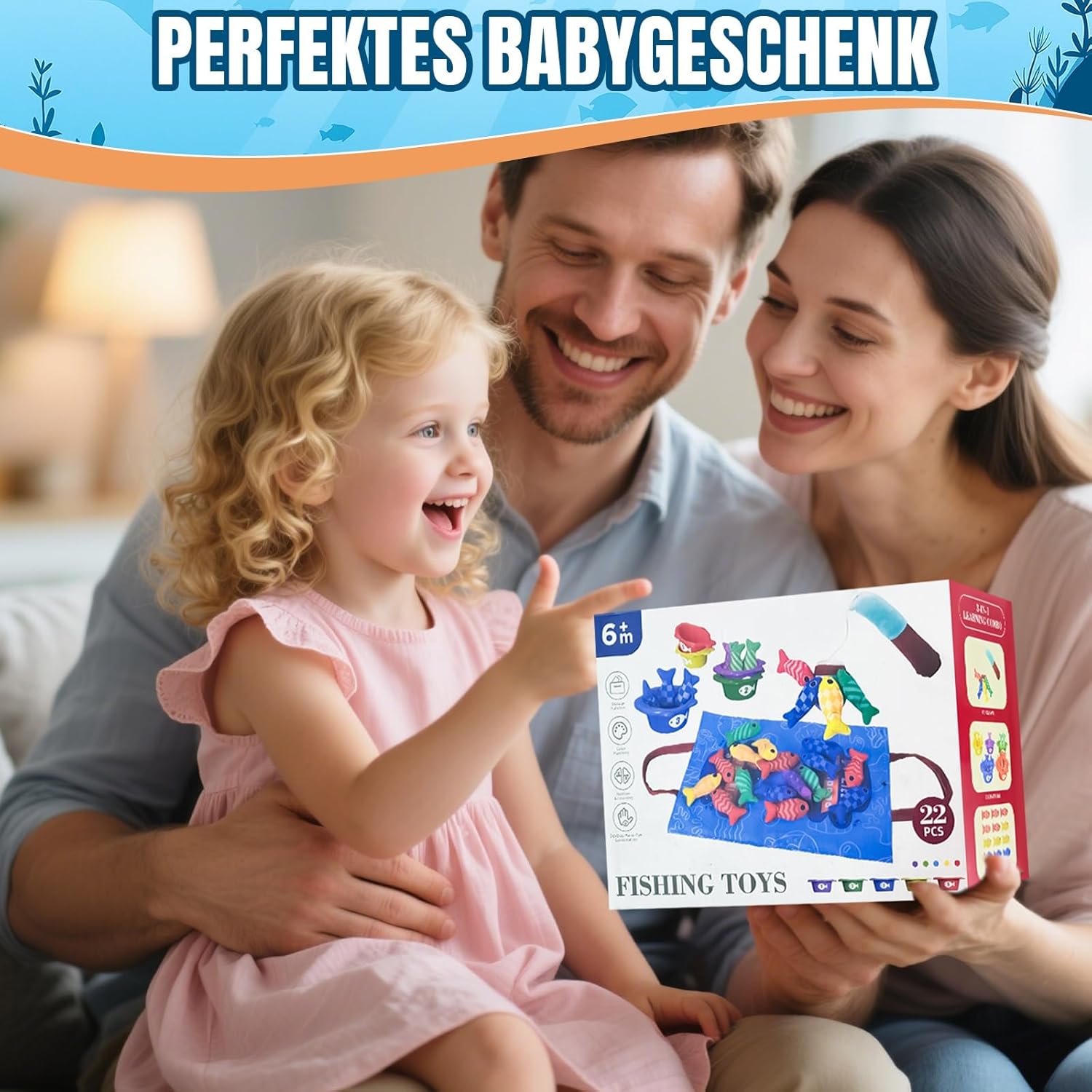 Thumbnail 5 de Montessori-Angelspiel-Set DUDUMILA – Spielzeug ab 6–18 Monaten (ab 1 Jahr), Fische angeln & Sortieren