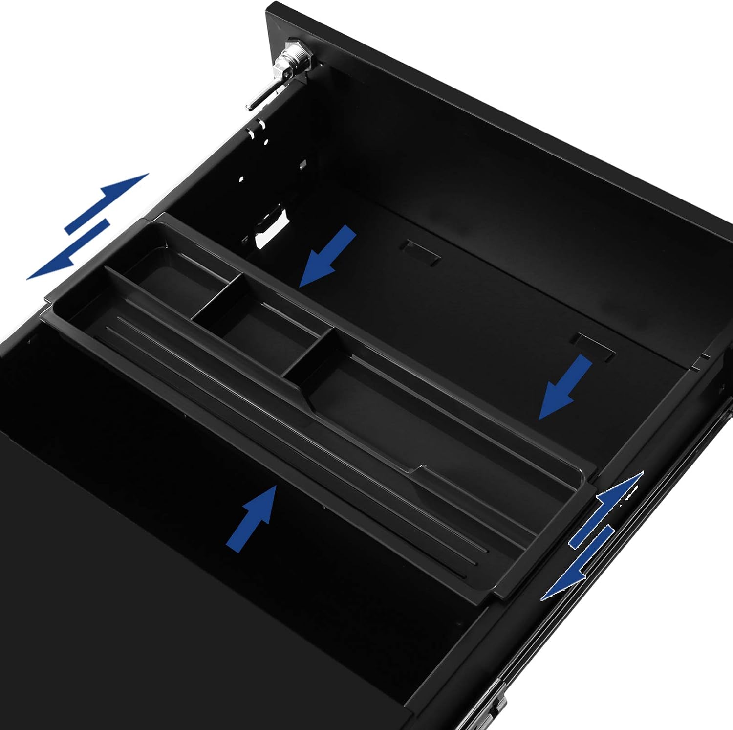 Thumbnail 5 de SONGMICS Schubladenschrank OFC63BK als abschließbarer Rollcontainer mit 3 Schubladen (45 x 39 x 54 cm)