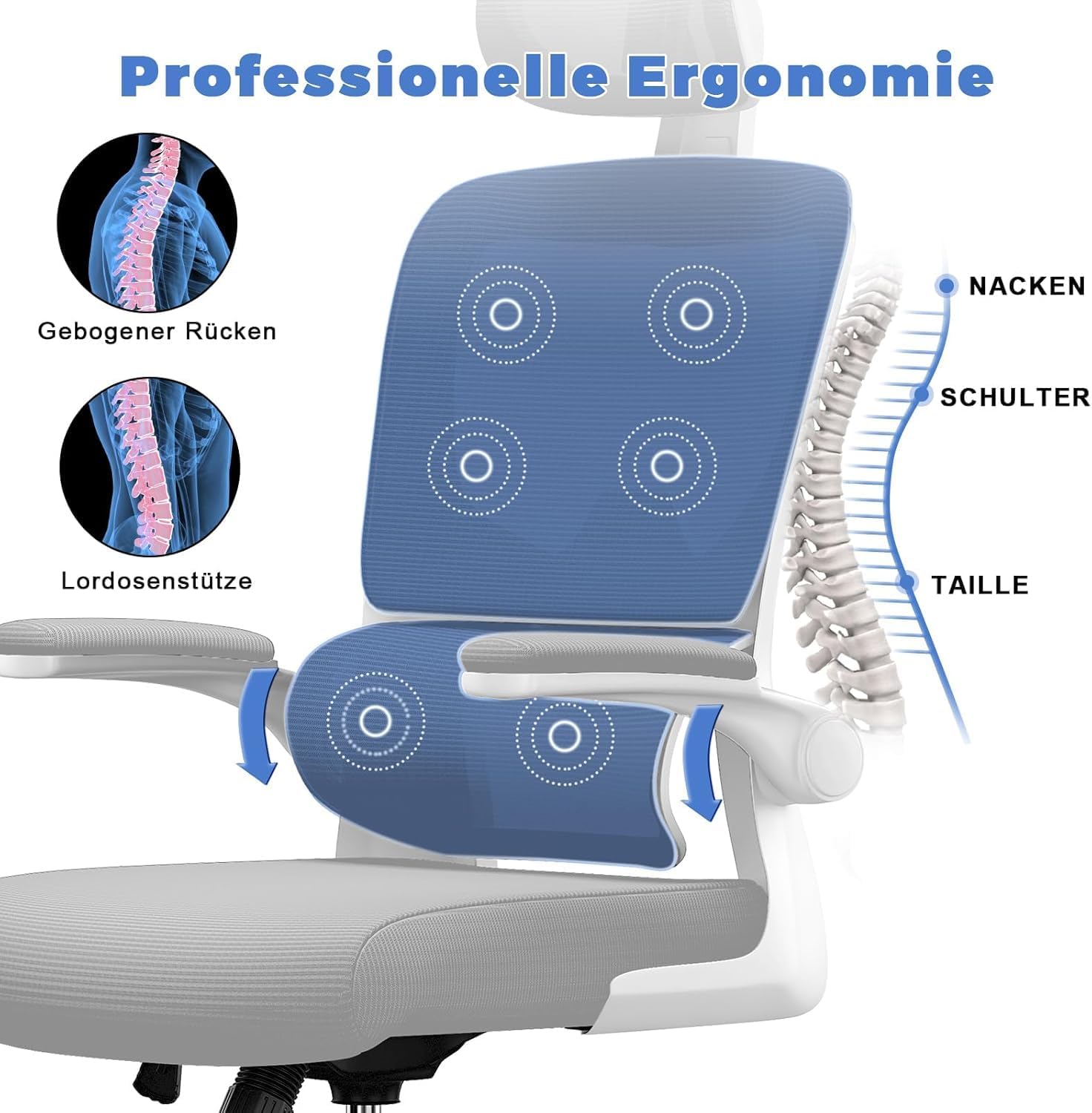 Detalle de naspaluro Ergonomischer Bürostuhl 136 kg 💺
