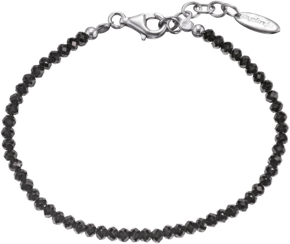 Detalle de Engelsrufer Black Spinel Armband für Damen – rhodiniertes 925er Silber, verstellbar 18–20 cm