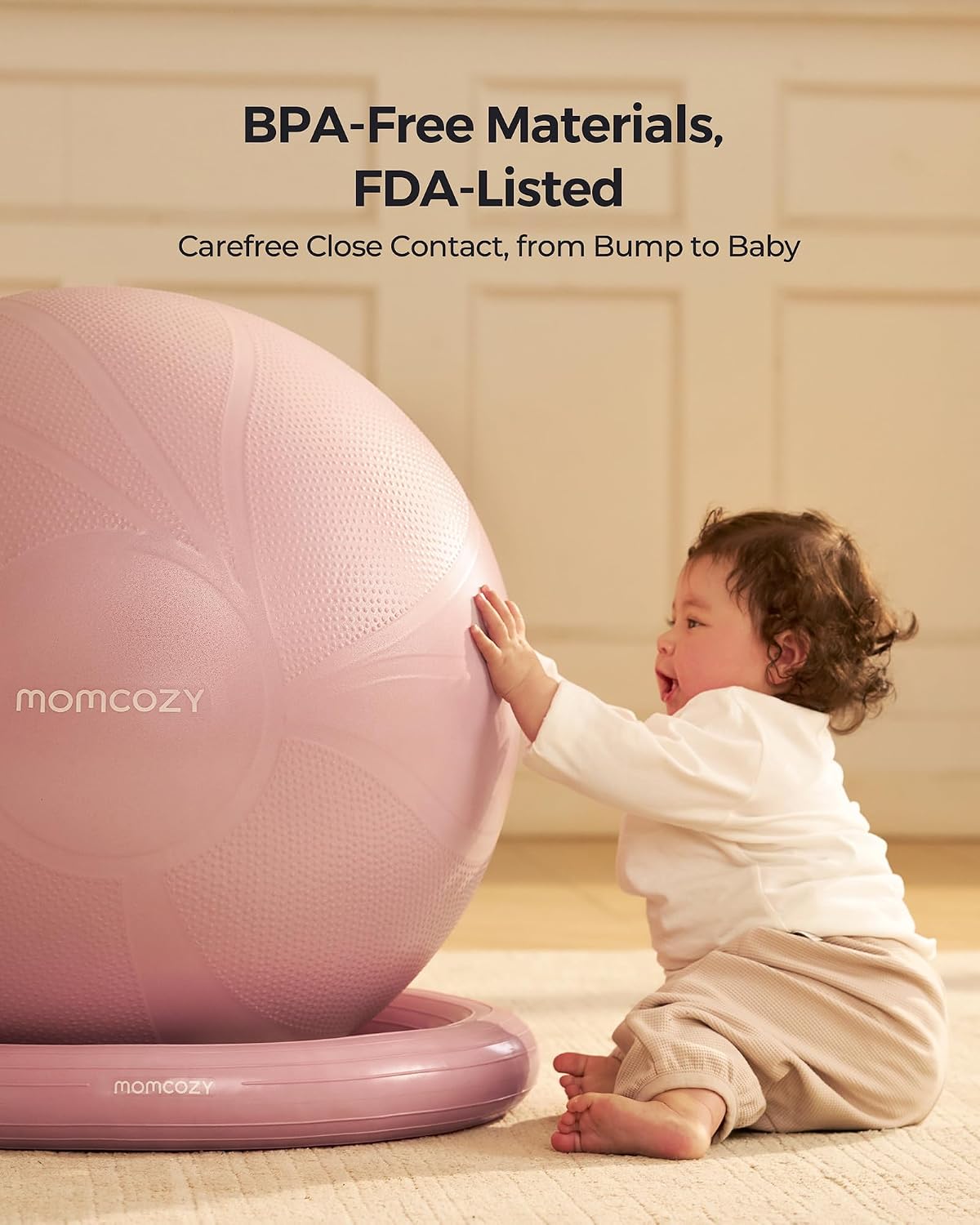 Detalle de Momcozy BirthEase Pregnancy Ball Set: Full-Journey App-Based Courses & Safe Maternity Exercise Ball