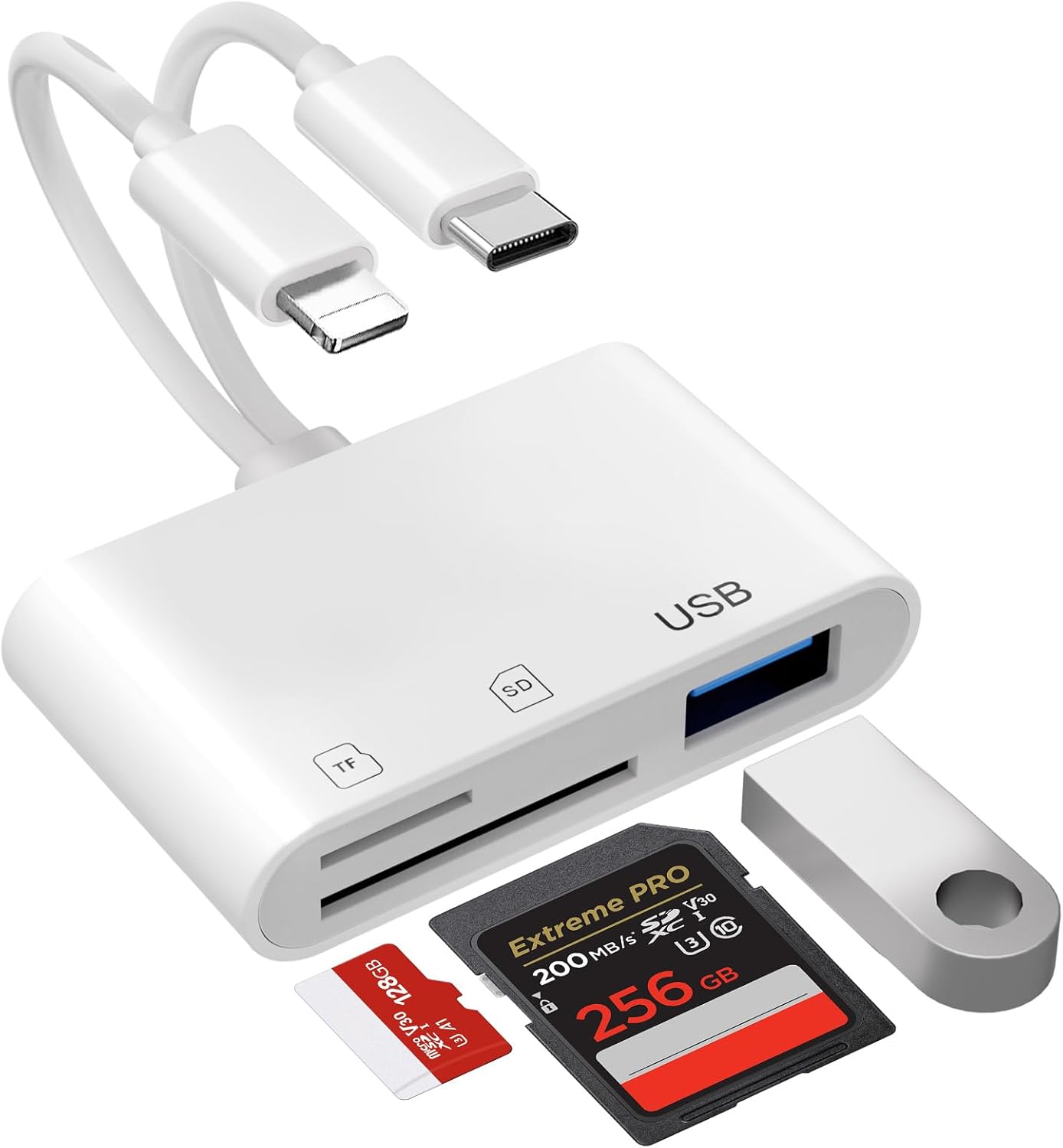 Dual Connectors SD Card Reader 5-in-1